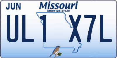 MO license plate UL1X7L