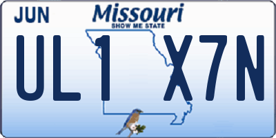 MO license plate UL1X7N
