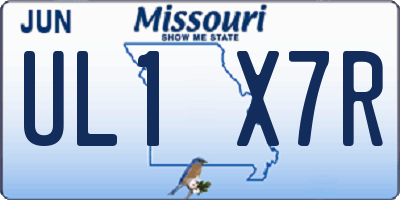 MO license plate UL1X7R