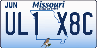 MO license plate UL1X8C