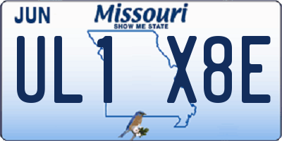 MO license plate UL1X8E
