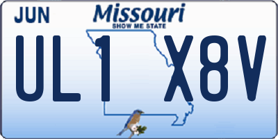 MO license plate UL1X8V