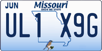 MO license plate UL1X9G
