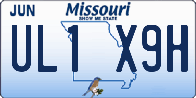 MO license plate UL1X9H