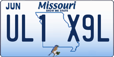 MO license plate UL1X9L