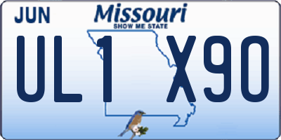 MO license plate UL1X9O