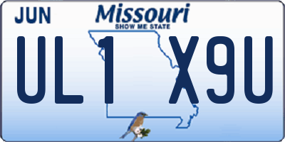 MO license plate UL1X9U