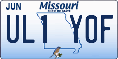 MO license plate UL1Y0F