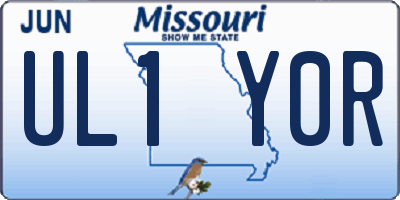 MO license plate UL1Y0R