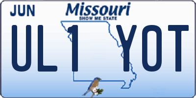 MO license plate UL1Y0T