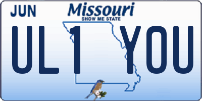 MO license plate UL1Y0U
