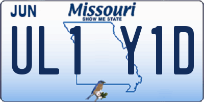 MO license plate UL1Y1D