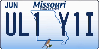 MO license plate UL1Y1I