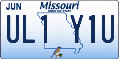 MO license plate UL1Y1U