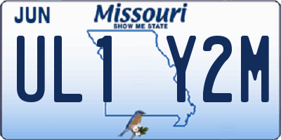 MO license plate UL1Y2M