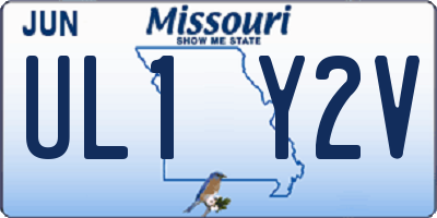 MO license plate UL1Y2V
