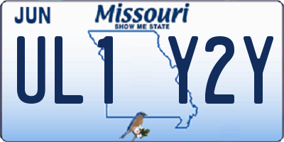 MO license plate UL1Y2Y