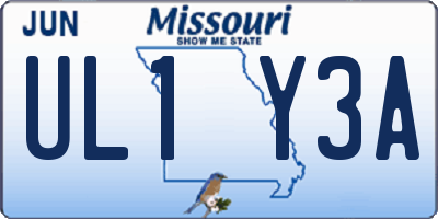 MO license plate UL1Y3A