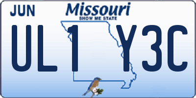 MO license plate UL1Y3C