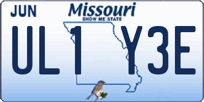 MO license plate UL1Y3E
