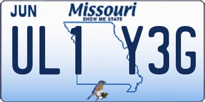MO license plate UL1Y3G
