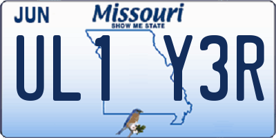 MO license plate UL1Y3R