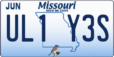 MO license plate UL1Y3S