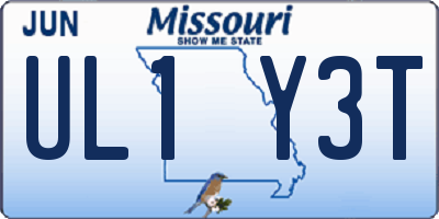 MO license plate UL1Y3T