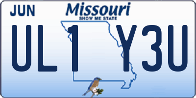 MO license plate UL1Y3U