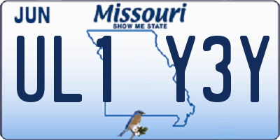 MO license plate UL1Y3Y