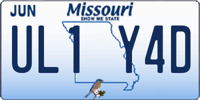 MO license plate UL1Y4D