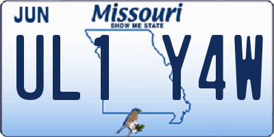 MO license plate UL1Y4W