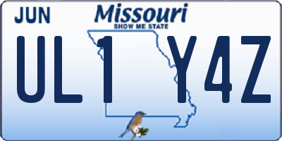 MO license plate UL1Y4Z