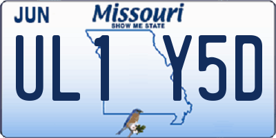 MO license plate UL1Y5D