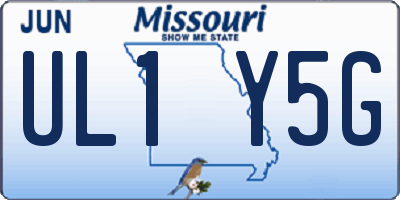 MO license plate UL1Y5G