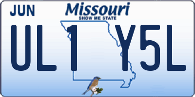 MO license plate UL1Y5L