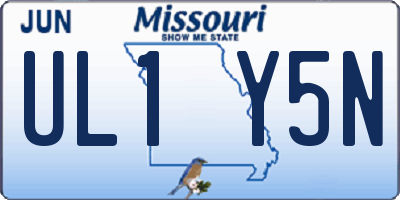 MO license plate UL1Y5N