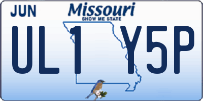 MO license plate UL1Y5P