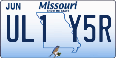 MO license plate UL1Y5R