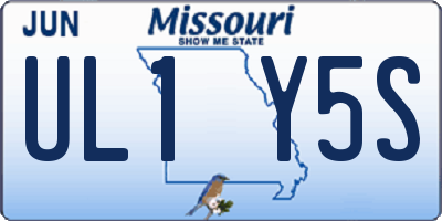 MO license plate UL1Y5S