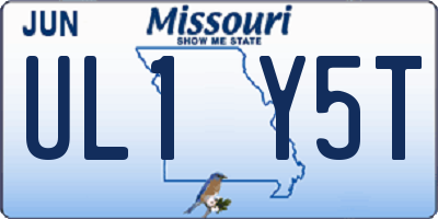MO license plate UL1Y5T