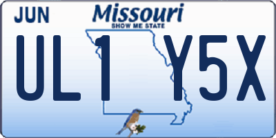 MO license plate UL1Y5X