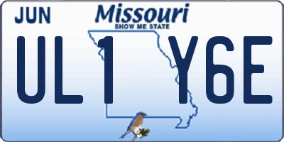MO license plate UL1Y6E