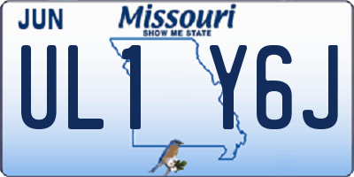 MO license plate UL1Y6J