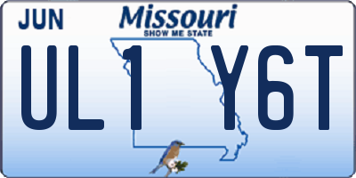 MO license plate UL1Y6T