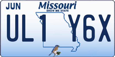 MO license plate UL1Y6X