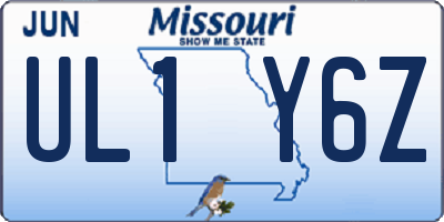 MO license plate UL1Y6Z