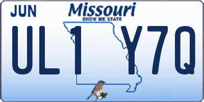 MO license plate UL1Y7Q