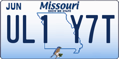 MO license plate UL1Y7T