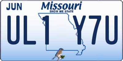 MO license plate UL1Y7U